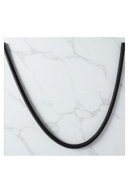 Men's Round Black Steel Necklace