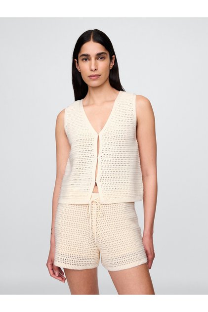 Kadın100% Pamuk Crochet Yelek
