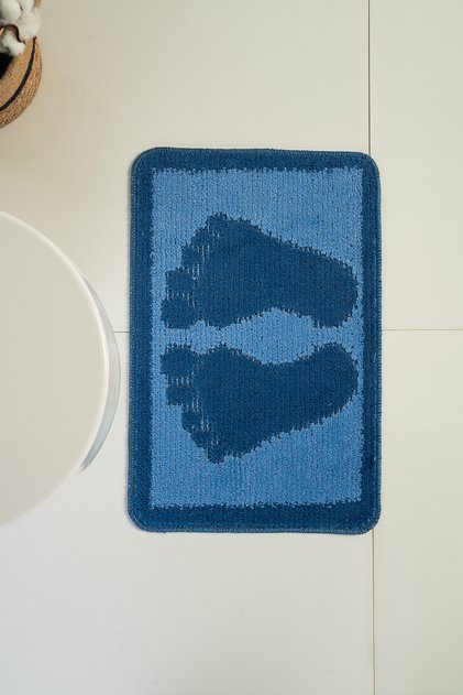 Lux 40x60 cm Lacivert Ayak İzi Banyo Paspası