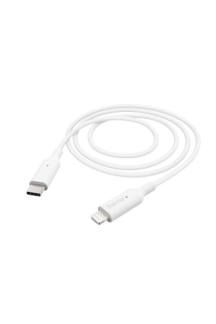 Cablu de date Hama, USB-C - Lightning, 1m, Alb