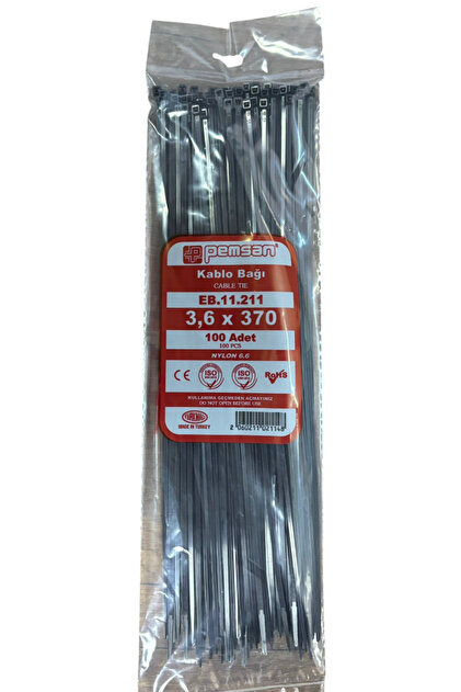 Pemsan Kablo Bağı Cırt Kelepçe 4.8x200 mm Siyah 100 Adet Fiyatıdır
