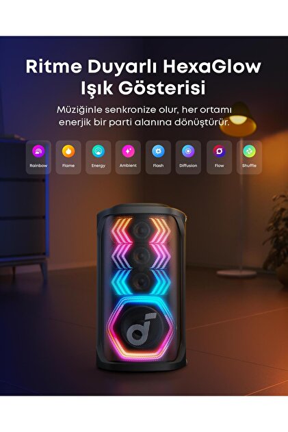Anker Soundcore Rave 3S 200W Yapay Zeka Destekli Karaoke Parti