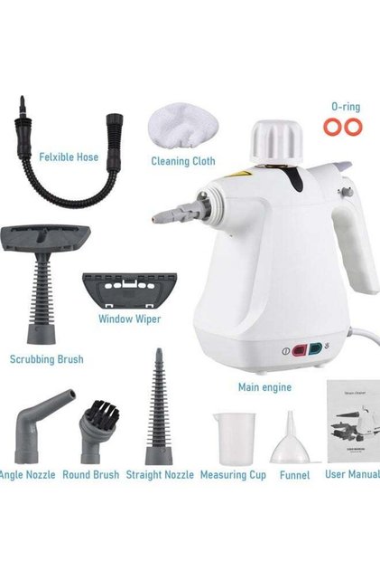 1000W Portable Handheld Steam Cleaner Set, With 9 Accessories, High Temperature, Cleaning Tool