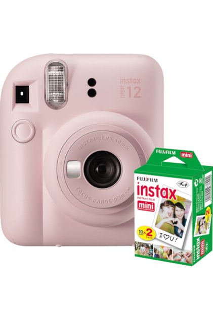 Aparat foto instant Instax Mini 12 Blossom Pink + film Mini 2x10