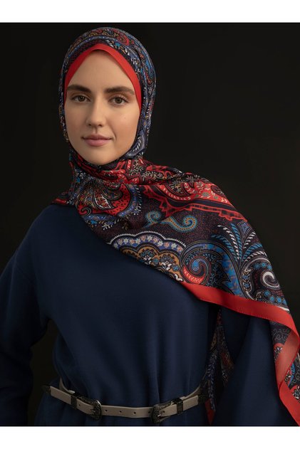 Ethnic Patterned Soft Shawl - Multicolor - V17 -