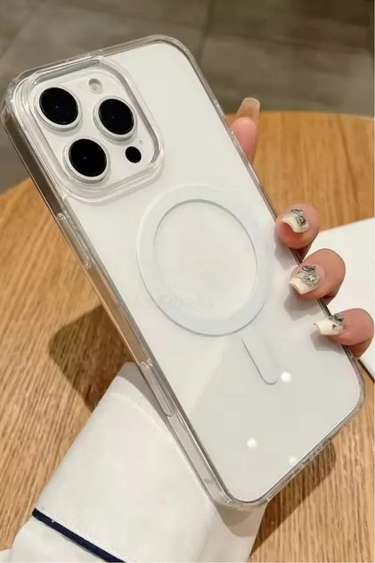 İPHONE 13 PRO MAX UYUMLU MAGSAFE ÖZELLİKLİ SERT ŞEFFAF KILIF