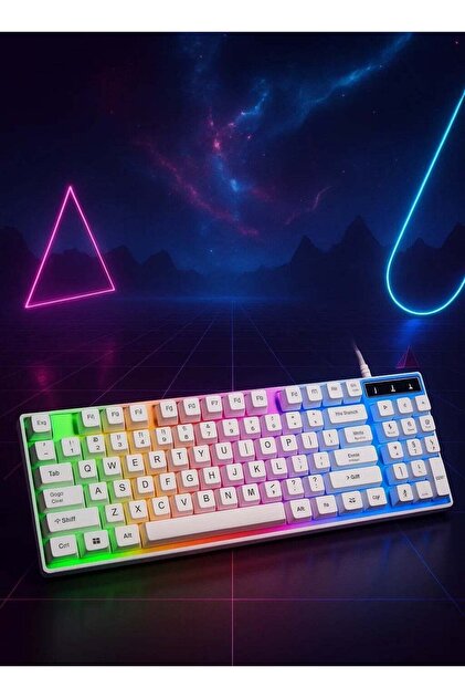 لوحة مفاتيح ألعاب RGB - لوحة مفاتيح مدمجة بـ 81 مفتاحًا مع مفاتيح حمراء خطية، ومضادة للظلال، ومقاومة للماء (لايحتوي على احرف عربية)