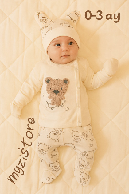 Newborn Hospital Release Set of 3 Cotton 100% Cotton Baby Clothes