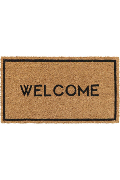 سجادة باب مستطيلة غير قابلة للانزلاق مطبوعة بعبارة Welcome مقاس 33 × 60 سم