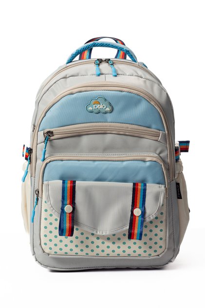 Colorful Primary School Bag for Girls with Multi-Pocket Back Support Hv2025 Gray
