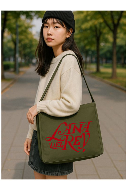 Lana Del Rey Khaki Canvas Messenger Bag, Laptop Bag, Street Style School Bag