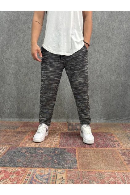 Elastic Waist Crumpled Baggy Trousers