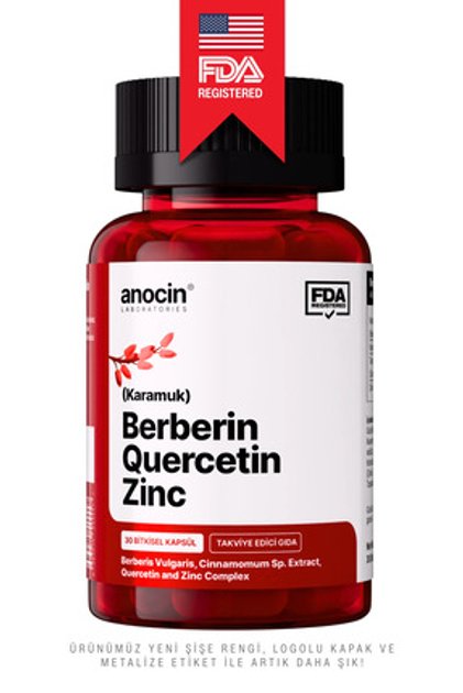 Berberin Complex Quercetin ve Çinko Karamuk Berberis Vulgaris 30 Kapsül Aromasız