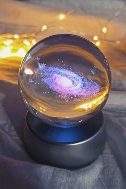 8 Farklı Renk Değiştiren Galaksi Gezegen-samanyolu Işıklı Cam Küre