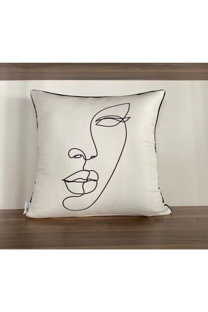 E897 Double Sided Patterned Throw Pillow Cover with Piping on the Edges