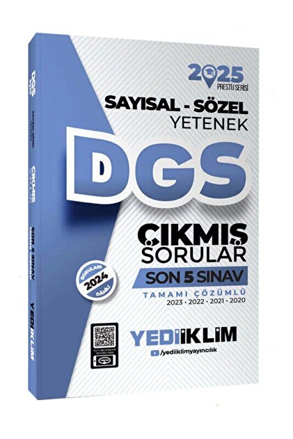 Yediiklim Yayınları 2025 DGS Sayısal-Sözel Yetenek Tamamı Çözümlü