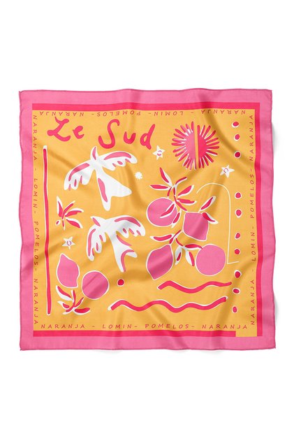 Bird and Fruit Pattern Bandana Scarf 50 X 50 cm
