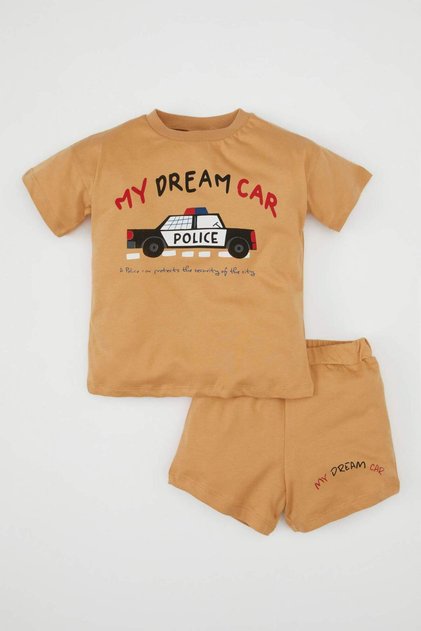 Baby Boy 2 Piece Set Crew Neck Printed Short Sleeve T-Shirt Shorts C4028A524Sm
