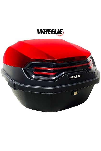 XT08-LR 32 Litre Motosiklet Arka Çanta Açık Kırmızı Parlak Su Geçirmez ABS Çift Kilitleme Üniversal