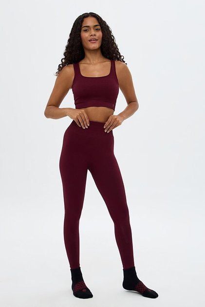 Zen High Waist and Lifting Leggings Burgundy