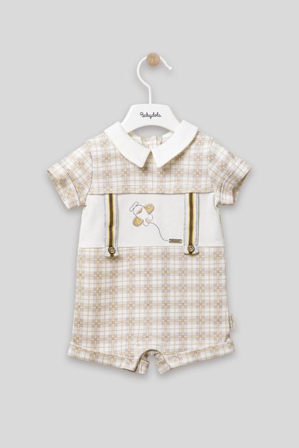 Helicopter Printed Button Detailed Holiday Unisex Jumpsuit 12701