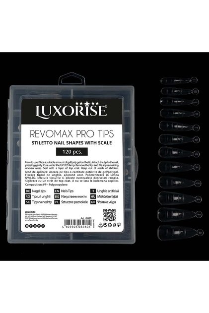 Vârfuri reutilizabile REVOMAX PRO TIPS - Stiletto, 120 buc
