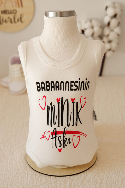 Printed Baby Bodysuit Grandma's Little Love 100% Cotton
