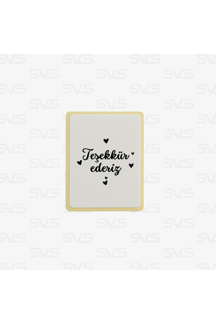 Thank You Written 40X58 Heart Figure Sticker - 100 Pieces