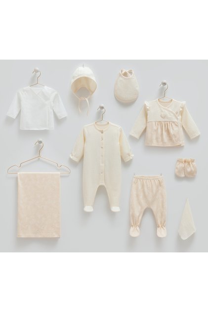 - Bebenova - Premium Tiny Lace 100% Cotton 10-Piece Hospital Release Set - 56-62 cm - New Season