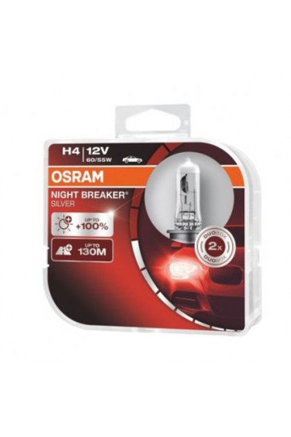 Σετ 2 λαμπτήρων H4 NIGHT BREAKER SILVER +100% Osram 12V 60/55W