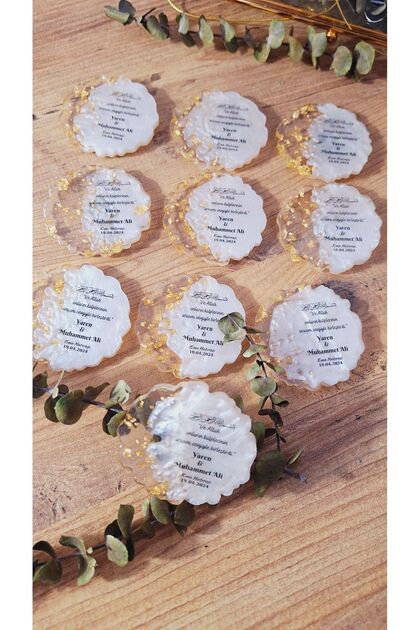 Gold Magnet Nikah Hediyelik Nişan,söz,kına,sevgililer Babyshower Günü 10 Adet