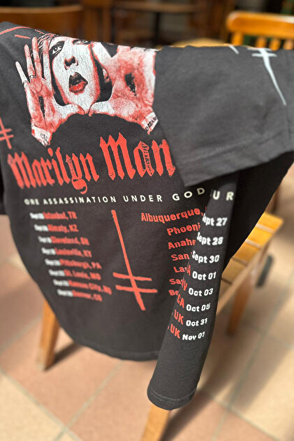 Kendim Seçtim Marilyn Manson T-shirt Tour Rock Metal Müzik Baskılı