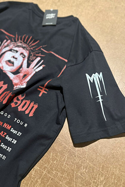 Kendim Seçtim Marilyn Manson T-shirt Tour Rock Metal Müzik Baskılı