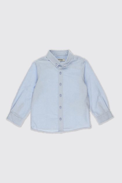 Erkek Bebek Basic Mavi Oxford Gömlek