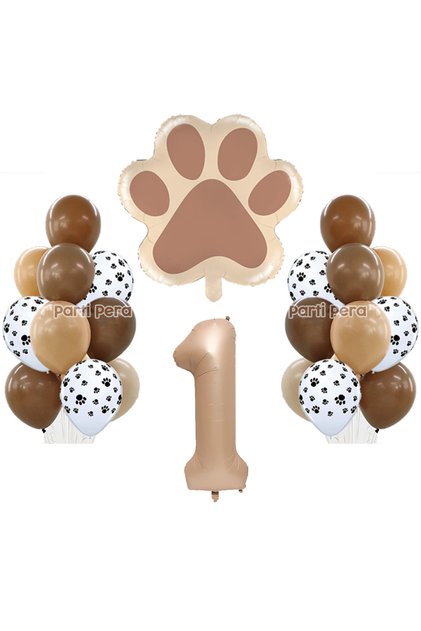 Pati Folyo Balon Pati Baskılı Balon Pet Kedi Köpek Hayvan Doğum Günü Balon Seti