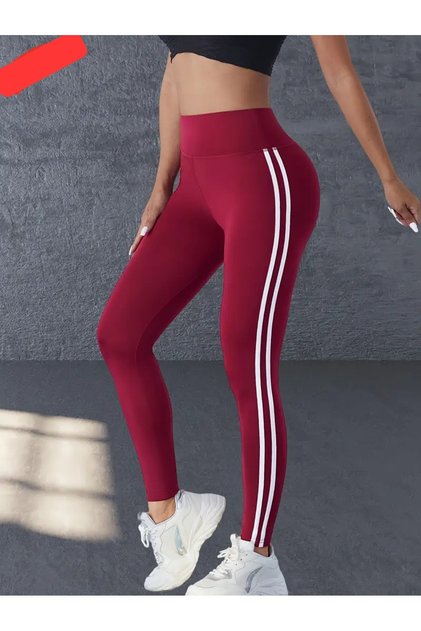 High Waist Striped Yoga Leggings Hip Lifting, Tummy Control, Breathable Comfortable