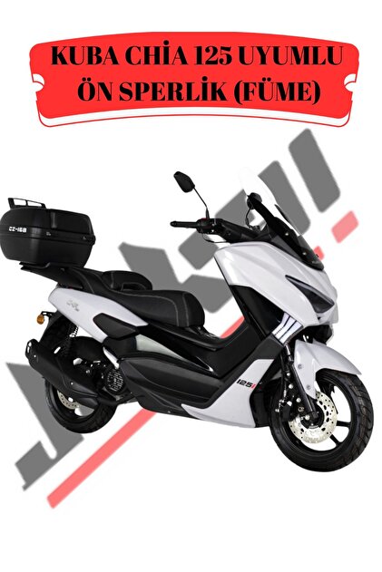 KUBA CHİA 125 UYUMLU ÖN SPERLİK CAMI (FÜME RENK) 35 CM