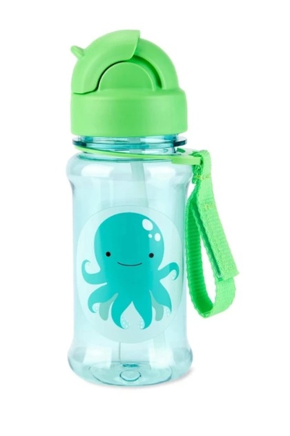 Tritan Water Bottle with Straw Octopus