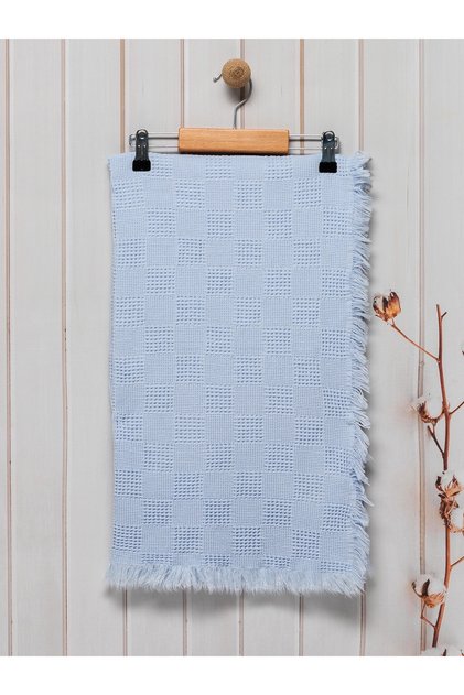 100% Organic Cotton Tasseled 100X100 cm Square Textured Baby Blanket