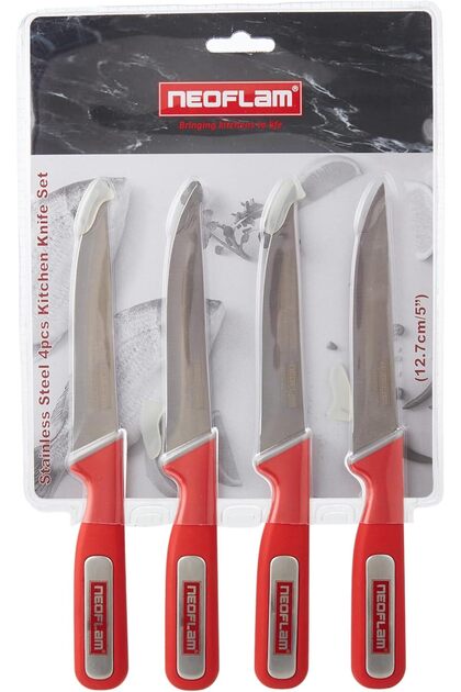 Stainless Steel Set Of 4 Pcs Kitchen Knife With Tpr Handle