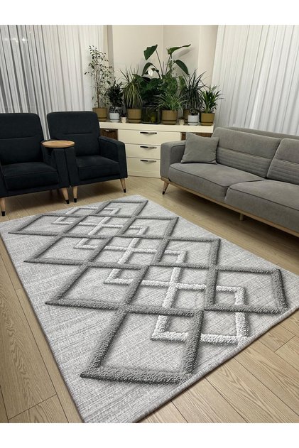 Lastikli Mikro Polar Halı Örtüsü - Yıkanabilir - Kalın Kumaş - 4m²=160x230 cm, 6m²=200x300 cm