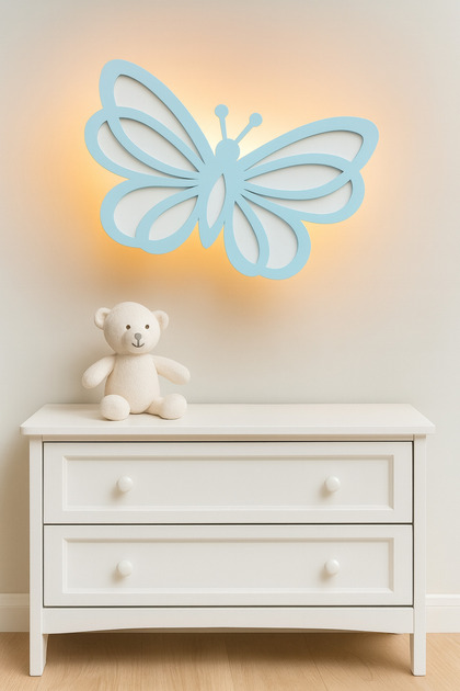 Kids Room Decorative Wooden Big Butterfly Night Light Wall Decoration