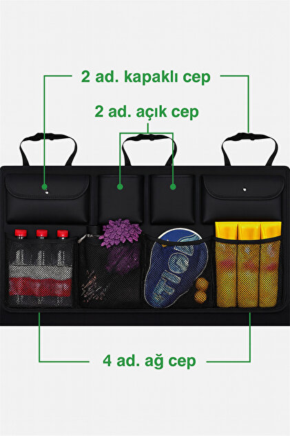 ENS PLASTİK Araç Bagaj Düzenleyici 8 Cepli Organizer Araba Eşya ENS PLASTİK Araç Bagaj Düzenleyici 8 Cepli Organizer Araba Eşya