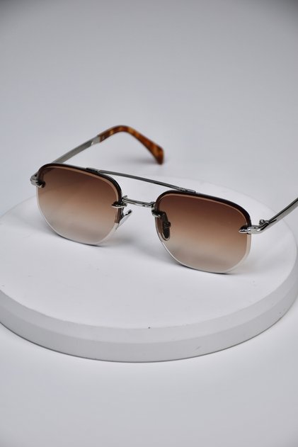 Mars Unisex Women's Men's Uv400 Protected Square Frameless Metal Glass Pilot Sunglasses