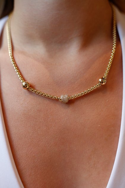 14 K Kuyumcu işçiliği Hasır Model Kolye
