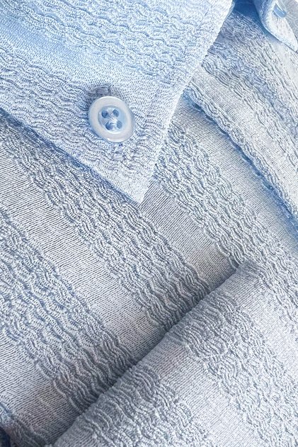 Men's Shirt Blue Lycra Long Sleeve Pocket Comfortable Fit Loose Draped Cotton Daily Stylish Model
