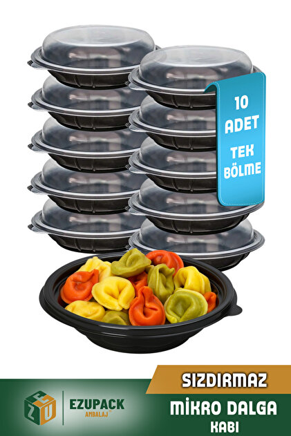 Ezupack 20 Adet SIZDIRMAZ Tek Göz Yuvarlak Paket Servis Yemek Kabı
