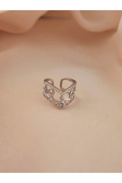 Princess V Model Joint Cartilage Bone Adjustable Silver Color Ring