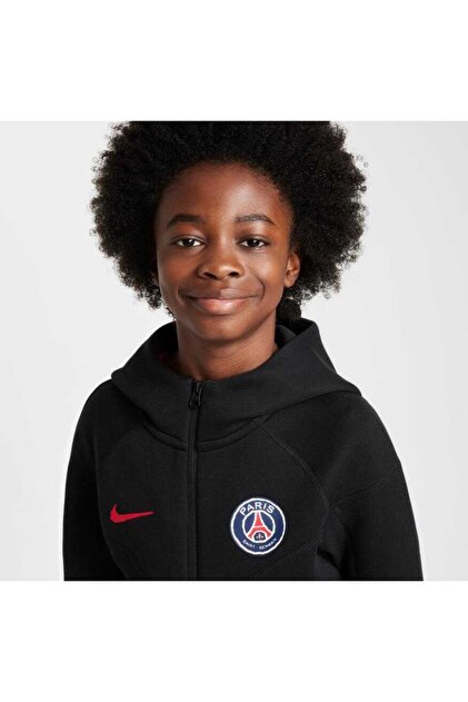 Nike Paris Saint-Germain Tech Fleece Fz siyah Çocuk Sweatshirt