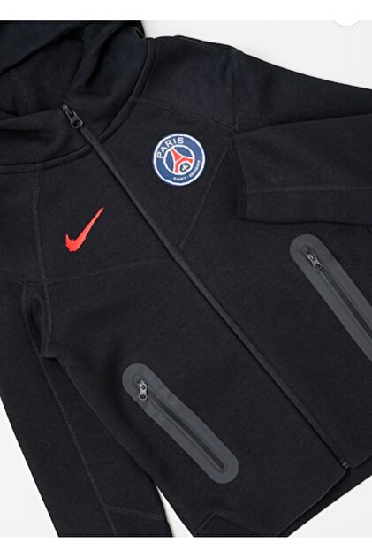 Nike Paris Saint-Germain Tech Fleece Fz siyah Çocuk Sweatshirt